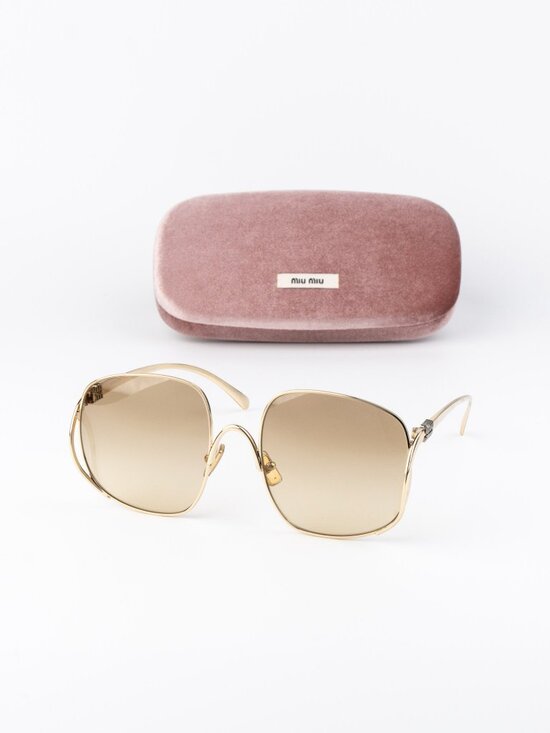 Miu Miu Women Sunglasses Gold Yellow Gradient Square MUA57S 5AK20S NEW AUTHENTIC main image 10